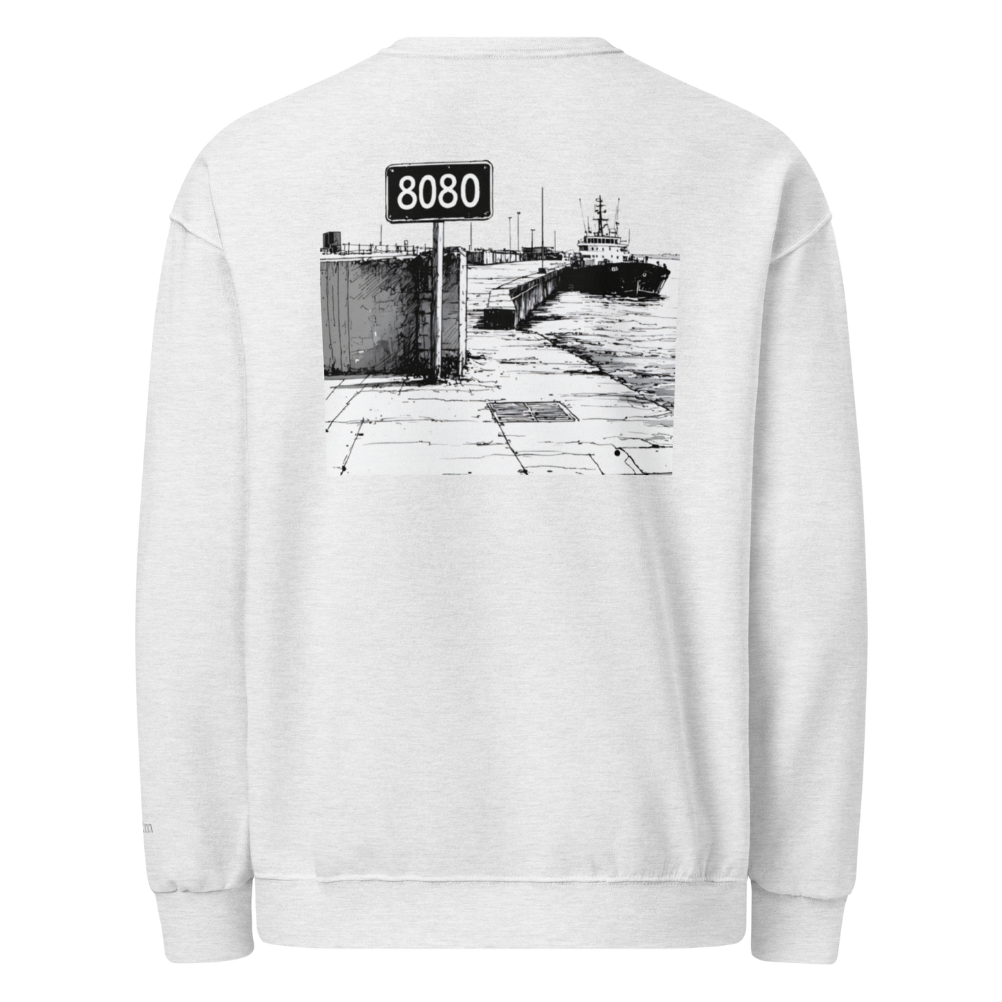 Grey P2M Crewneck -Doc 8080 Design