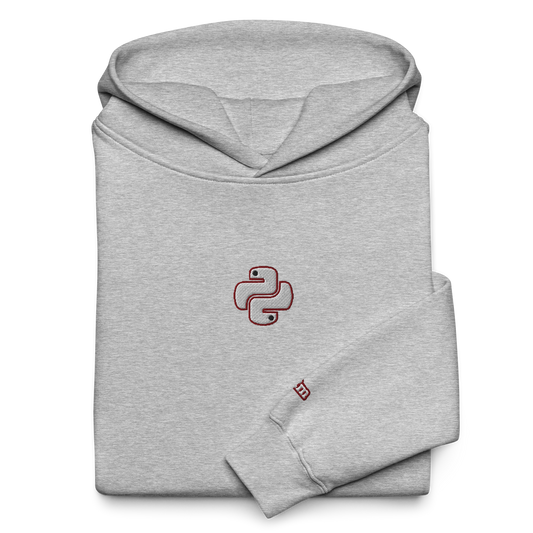 Grey P2M Hoodie -Outline Red/Python Design