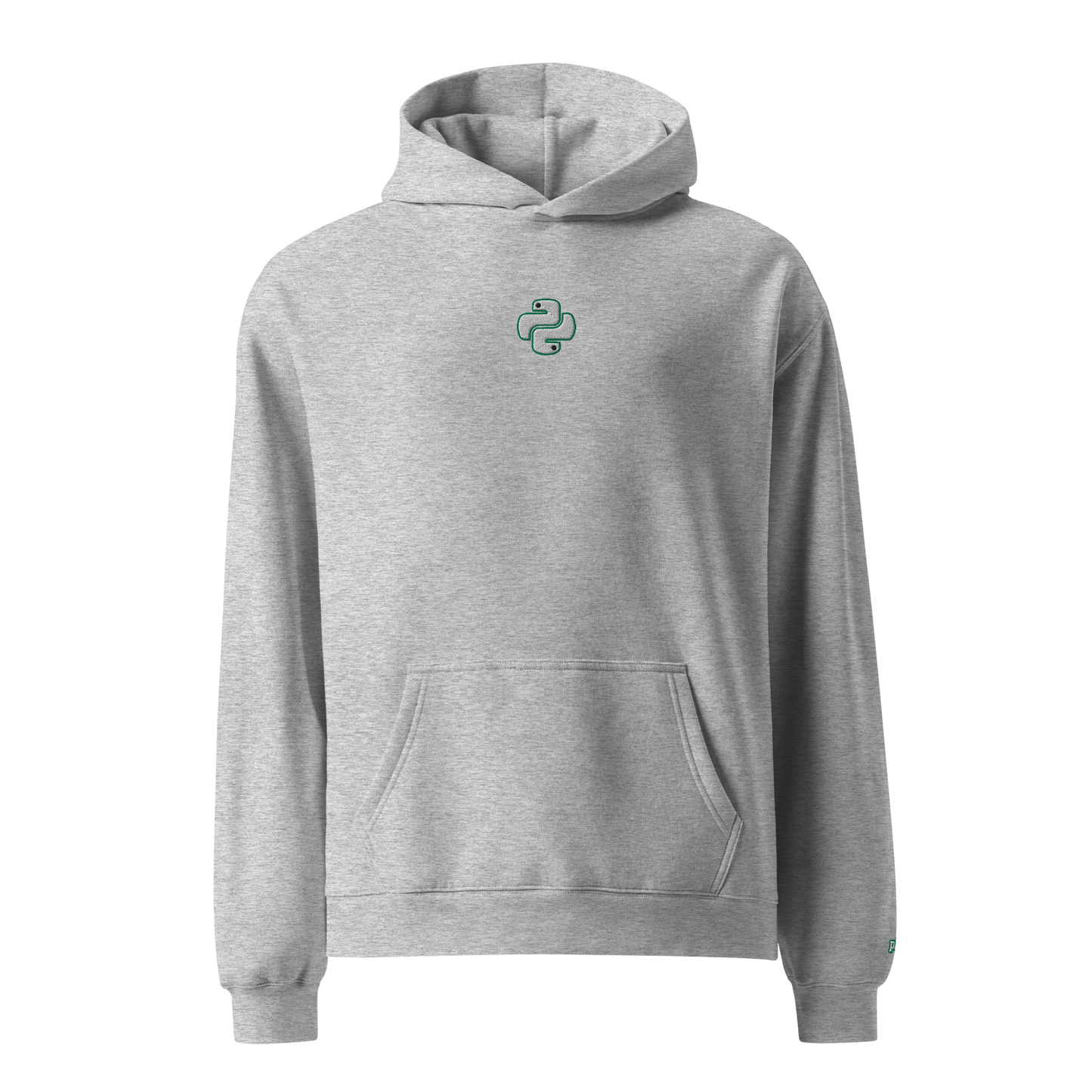 Grey P2M Hoodie -Outline Forest Green/Python Design