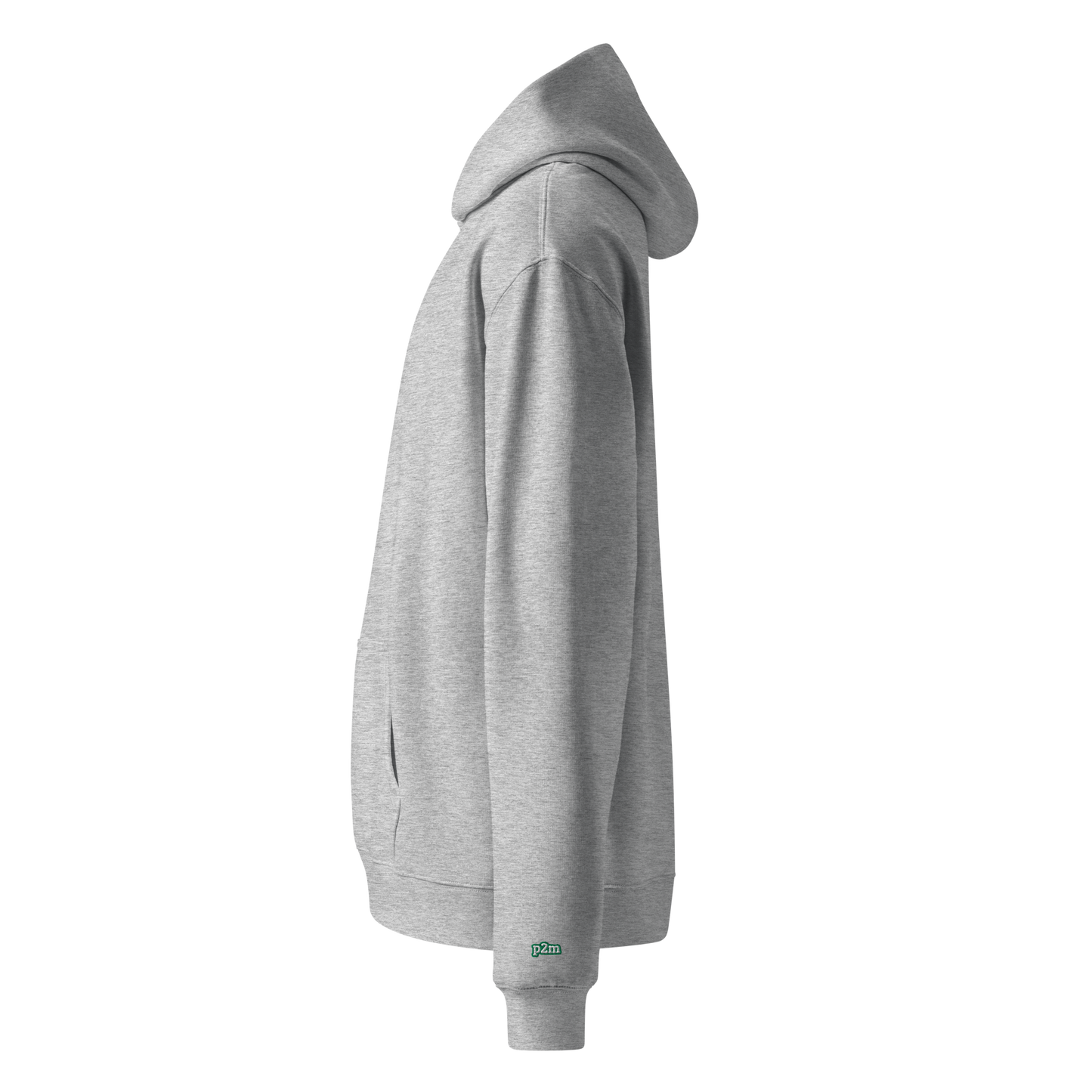 Grey P2M Hoodie -Outline Forest Green/Python Design