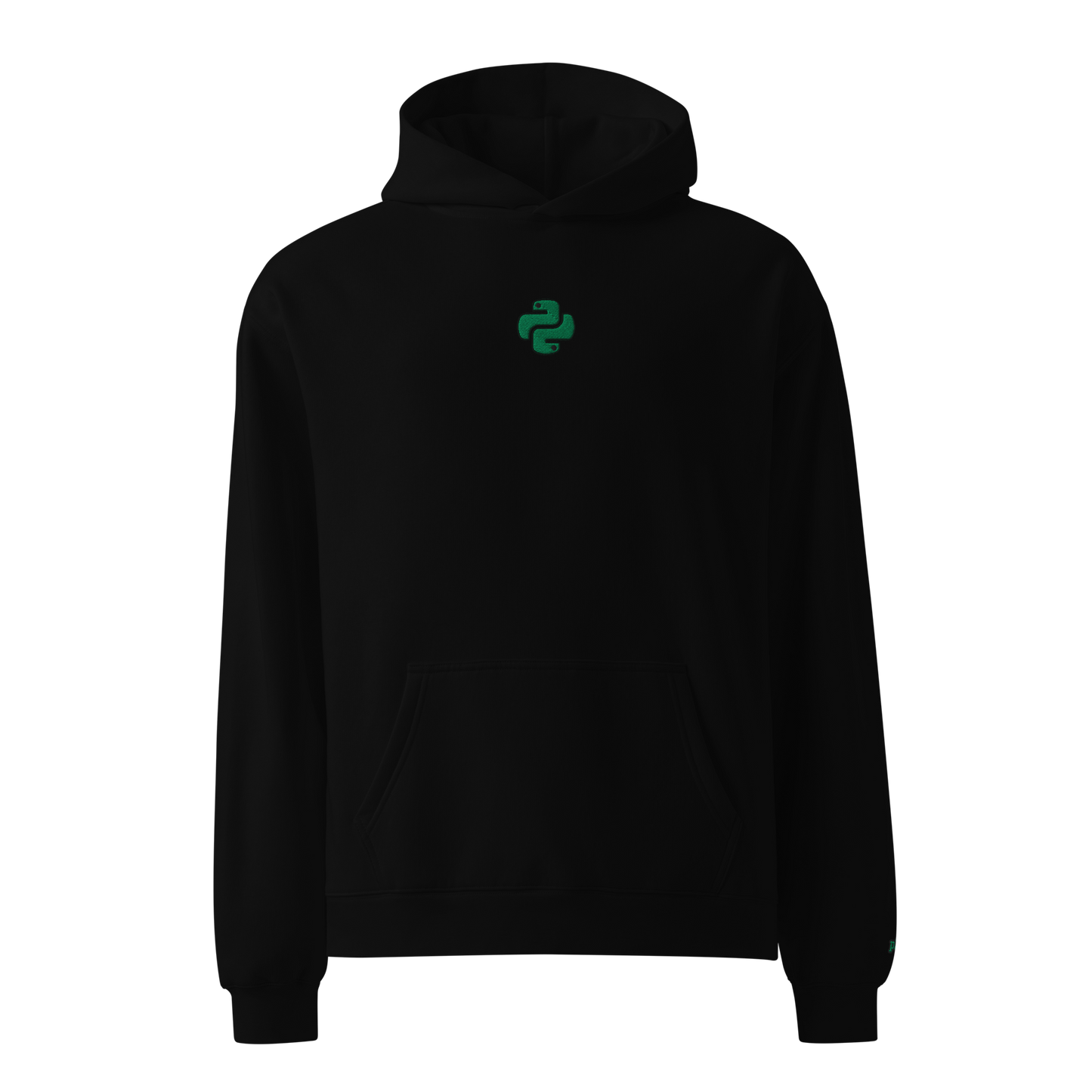 Black P2M Hoodie -Solid Forest Green/Python Design