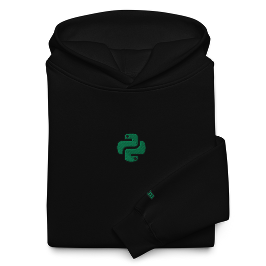 Black P2M Hoodie -Solid Forest Green/Python Design