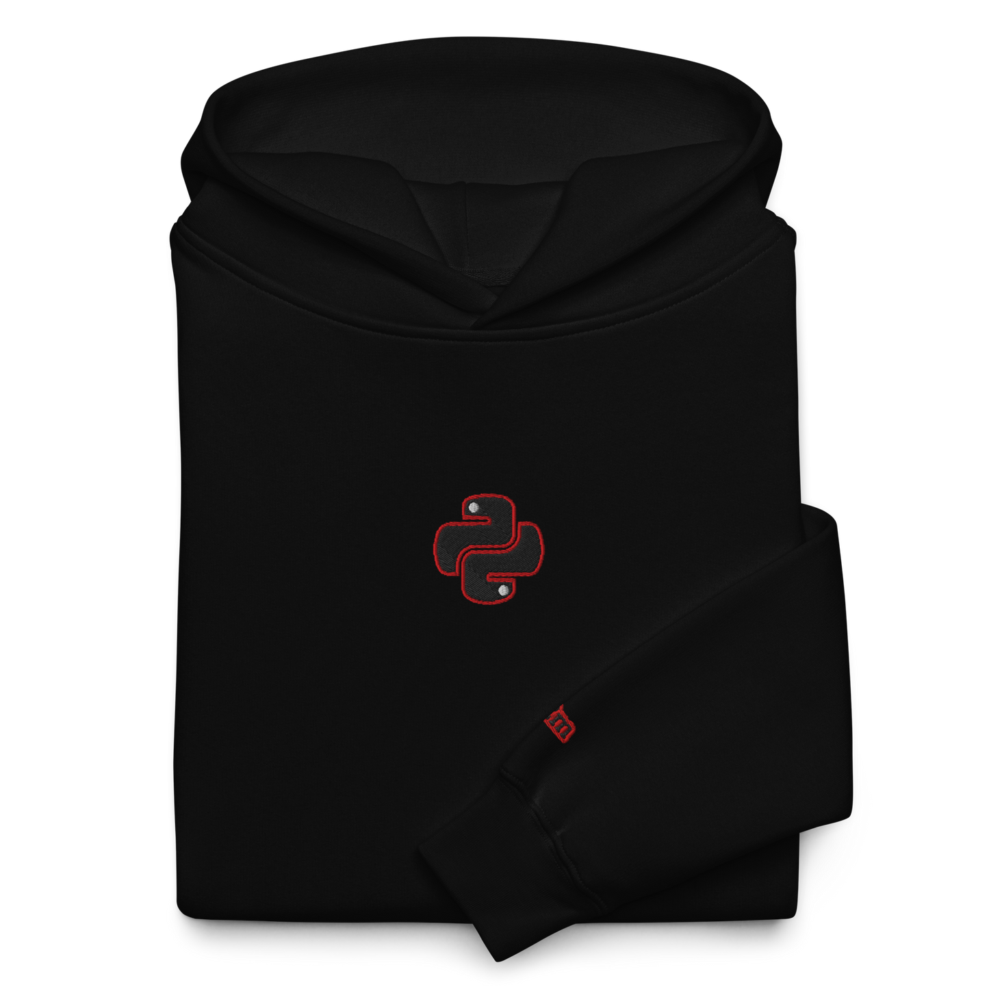 Black P2M Hoodies -Outline Red/Python Design