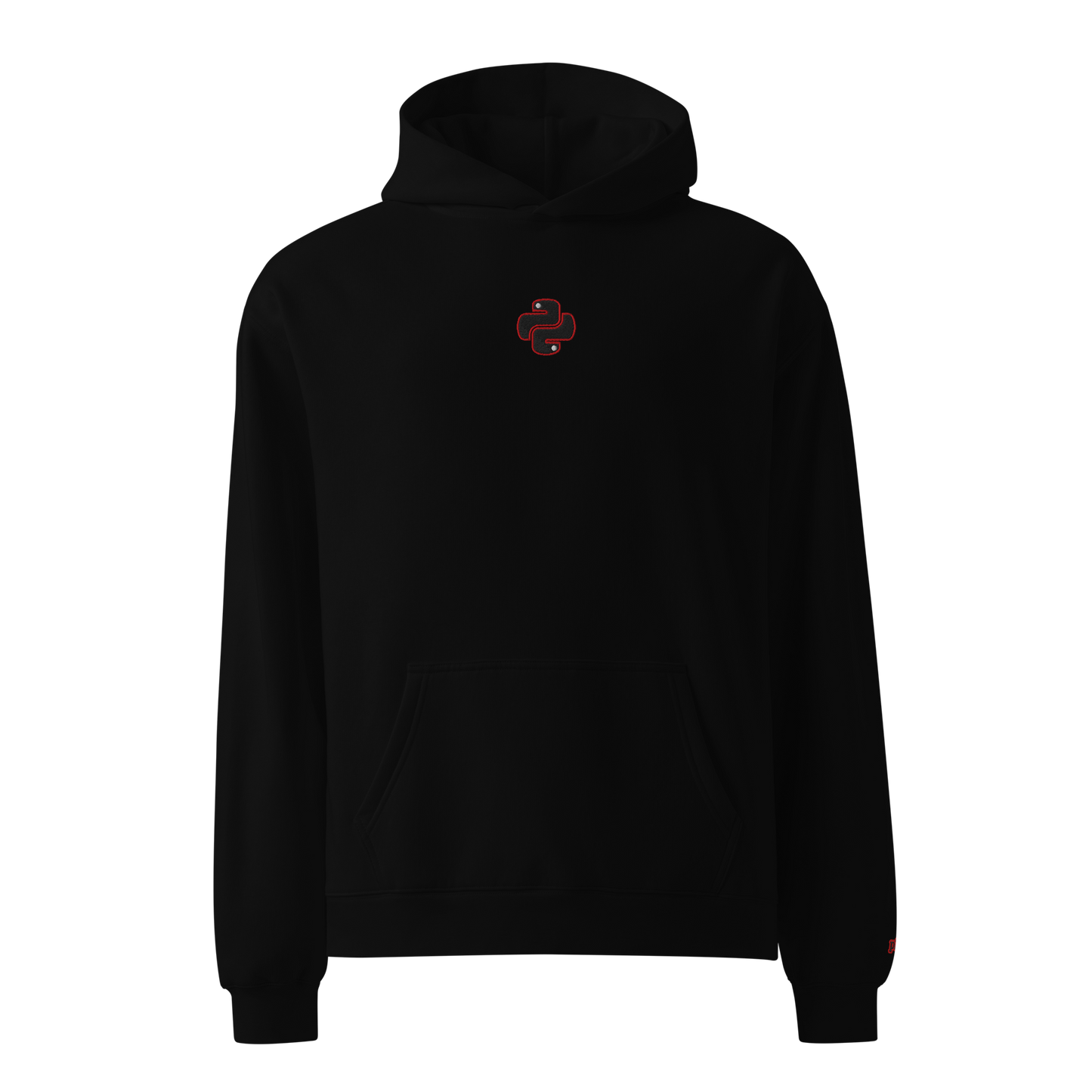 Black P2M Hoodies -Outline Red/Python Design